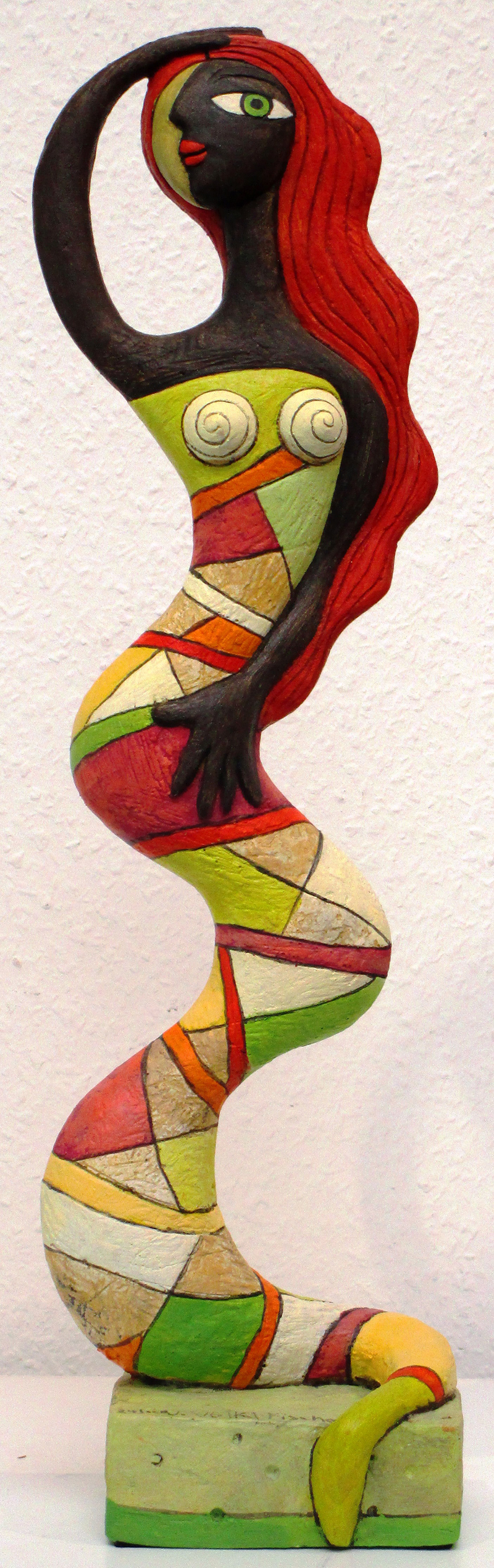 Schlangenfrau, Steinguss-Acryl, Hoehe 50 cm,44 - Galerie Wroblowski
